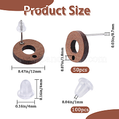 50 шт. деревянная фурнитура для сережек-гвоздиков&nbsp;FIND-SP0001-19A