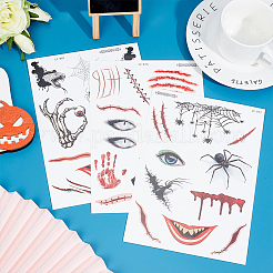 9 лист 9 стиля Хэллоуин временные татуировки на лице STIC-WH0003-005