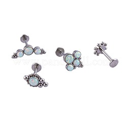 Лабреты из хирургической нержавеющей стали 316L и синтетического опала с внутренней резьбой WG5296C-07