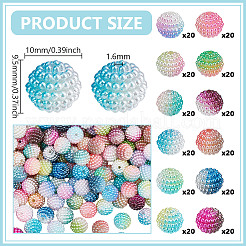 240 шт. 12-х цветные двухцветные смоляные бусины RESI-GO0001-10