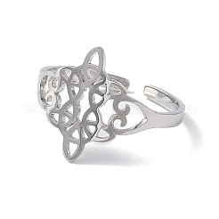 Не тускнеющий матросский узел 304 нержавеющая сталь полое открытое манжетное кольцо для мужчин и женщин&nbsp;LS-RJEW-E073-05P