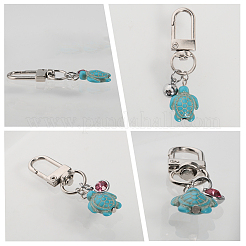 Подвеска из синтетической бирюзы с морской черепахой HJEW-AB00128