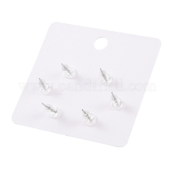 6 шт. латунные серьги-гвоздики с цирконием и прозрачным цирконием EJEW-S218-01P-07