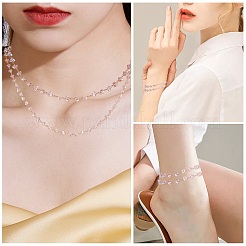 Цепочки из прозрачных фианитов и бисера JX589A-01