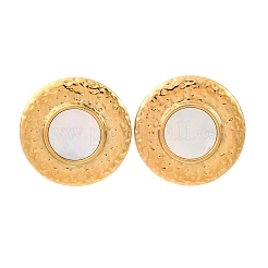 Серьги-гвоздики из натуральной белой ракушки из нержавеющей стали 304 EJEW-Z103-14G