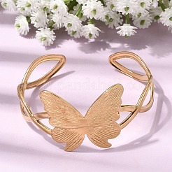 Браслеты-манжеты из нержавеющей стали 304 в виде бабочки для женщин&nbsp;BJEW-A155-01G