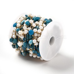 Цепочки из натурального жемчуга и апатита CHS-B002-01G-08