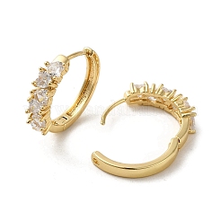 Латунные микро проложить серьги обруча кубического циркония EJEW-C073-06C-G