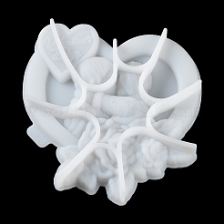 День святого Валентина сердце пара роза diy украшение стены статуя силиконовые Молды&nbsp;LS-SIL-F007-09