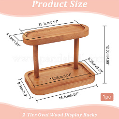 2-ярусные овальные деревянные стеллажи ODIS-WH0025-127A