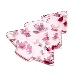 Подвески из непрозрачного акрила с рисунком в виде рождественской елки OACR-Q080-02A