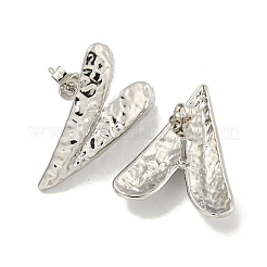 Женские серьги-гвоздики из латуни с текстурой сердца&nbsp;EJEW-E312-02P