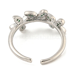 Цветочная стойка с покрытием из латуни с микро-паве и кубическим цирконием RJEW-N047-01P-05-RS