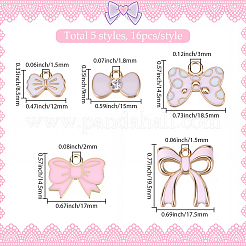 80 шт. 5 стиля подвески из эмалевого сплава в виде банта&nbsp;ENAM-SC0007-11