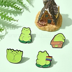 4 шт. 4 стиля забавных эмалевых булавок в виде лягушек JEWB-FS0001-09