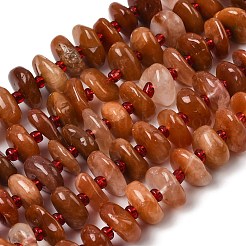 Нити бусин из натурального красного меха кролика с рутиловым кварцем&nbsp;G-L649-C06-01