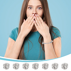 100шт латунные бусины со стразами KK-UN0005-13S