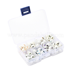 80шт 8 цвета рождественские непрозрачные стеклянные бусины EGLA-YW0001-05