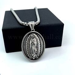 Греческая мифология панк религия нержавеющая сталь кулон Дева Мария ожерелья для мужчин GD4011