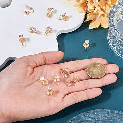 12 шт. 6 стиля латунная микропаве прозрачная кубическая циркониевая фурнитура для ушей&nbsp;KK-TA0003-24