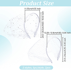 2 шт. 2-х цветные сетчатые резинки для волос из вуали FIND-OC0003-95C