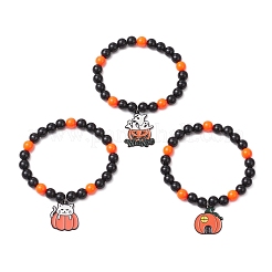 3 шт. браслеты с подвесками из сплава и эмали на Хэллоуин&nbsp;BJEW-JB12010