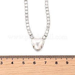 Теннисные ожерелья с прозрачными кубическими цирконами и латунным паве NJEW-K287-02P