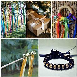 24 цветные высокоплотные полиэфирные атласные ленты&nbsp;SRIB-PH0001-04-6mm