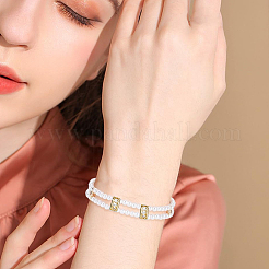 15 шт. 2-х стилевых латунных многорядных звеньев с микропаве из кубического циркония KK-WR0001-16