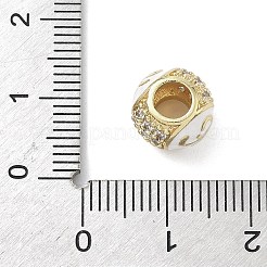 Латунные микропаве прозрачные кубические циркониевые эмалевые европейские бусины&nbsp;LS-KK-K368-19G-02