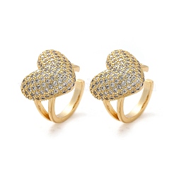 Латунные серьги-манжеты из прозрачного кубического циркония EJEW-Q045-06G