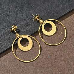 Серьги-гвоздики из нержавеющей стали 304 с ионным покрытием (IP)&nbsp;EJEW-D350-02G