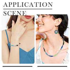 160 шт. 8-цветные собранные бусины из синтетического камня и ракушек-трохусов G-TA0002-31D