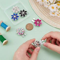 6 шт. запонки из латуни со стразами&nbsp;HJEW-PH02146