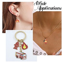 30 шт. 6 стиля подвески из сплава и эмали на тему пожаротушения&nbsp;ENAM-CJ0007-23