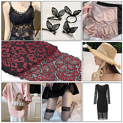 Полиэфирная кружевная цветочная ткань&nbsp;DIY-WH0034-95A