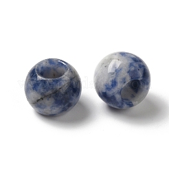 Натуральные европейские бусины из яшмы с голубыми пятнами и драгоценными камнями G-N342-03D