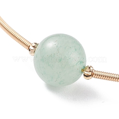 Натуральный зеленый авантюрин круглый браслет из бисера&nbsp;BJEW-JB07840-02