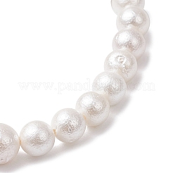 Браслеты из круглых бусин с ракушками и жемчугом для женщин&nbsp;BJEW-JB11806