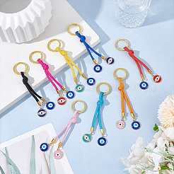 Полиэстеровые шнуры и сплав эмали брелок от сглаза KEYC-DR00005