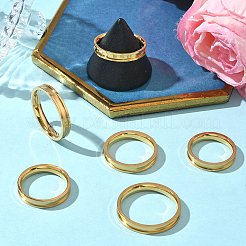 18 шт. 6 стиля 201 нержавеющая сталь рифленые кольца для пальцев&nbsp;RJEW-SC0001-33G