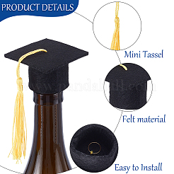 20 шт. мини-шляпа выпускника из фетра двух цветов с кисточками&nbsp;AJEW-CP0010-11