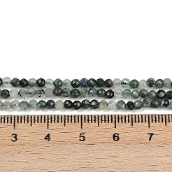 Природные моховой агат бисер нитей G-A129-3mm-01