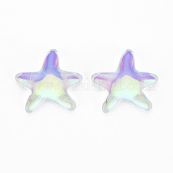 Полупрозрачные стеклянные кабошоны с гальваническим покрытием EGLA-T026-004