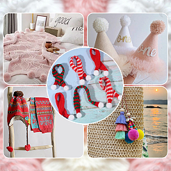 30шт. 10-х цветный полиэстеровый помпоновый шарик&nbsp;DIY-BC0016-45