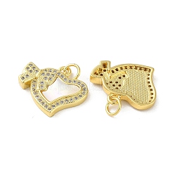 Подвески из латуни с микро-паве ко Дню святого Валентина KK-B083-41B-G