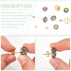 Плоские круглые серьги-гвоздики из нержавеющей стали 304&nbsp;STAS-UN0060-74D-G