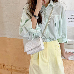 8шт 8 стиля белые акриловые круглые бусины сумка ручки FIND-TA0001-37