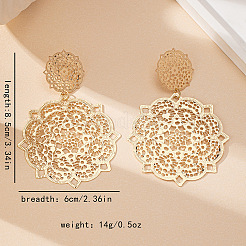 Серьги-гвоздики из сплава с цветочным узором FS-WGC548B-01