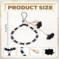 1шт хрустальный цветок подвеска мобильный ремешок&nbsp;AJEW-LP0005-01B